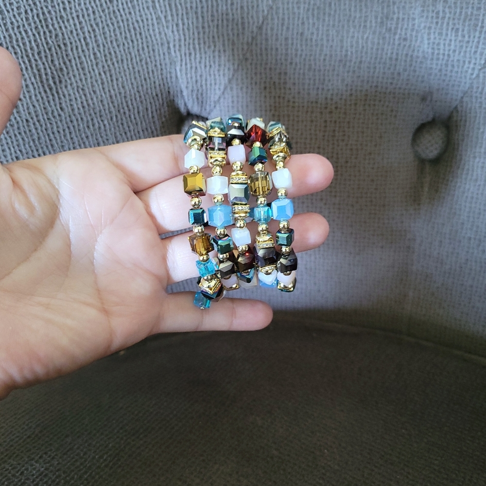 Greenbeads Multicolored🌈 Layered Wrap Bracelet - NIB - Picture 2 of 16
